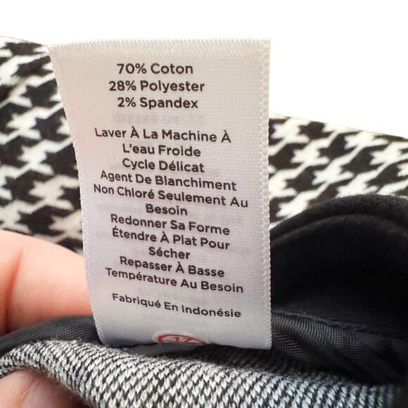 Talbots Pencil Skirt Women's Sz 6 Black white Houndstooth cotton blend preppy - Picture 8 of 14